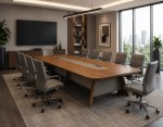 Executive Walnut Conference Table - Image 2