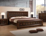 Santiago Panel Bedroom Set in Dark Wood Finish